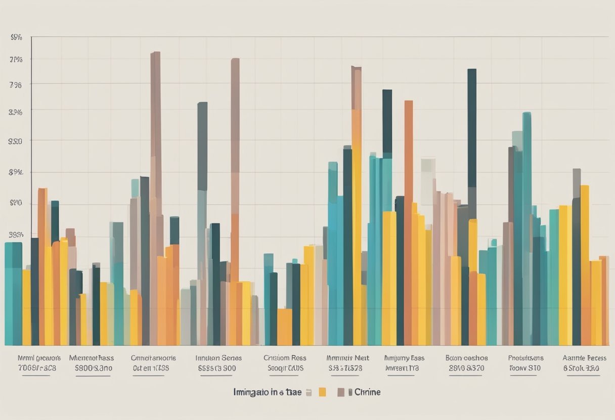 Un graphique à barres comparant les taux d'immigration aux taux de criminalité au fil du temps